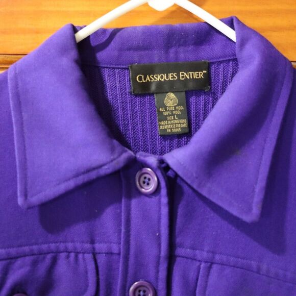 Classiques Entier Vintage Royal Purple Shackett Sweater Top LG - Picture 3 of 10